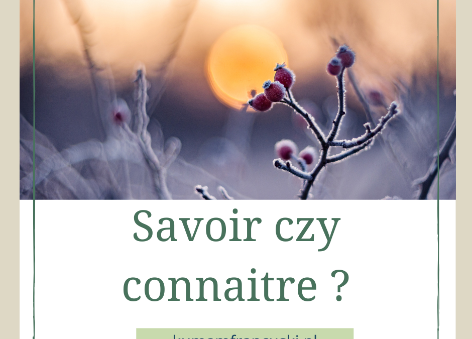 savoir czy connaitre